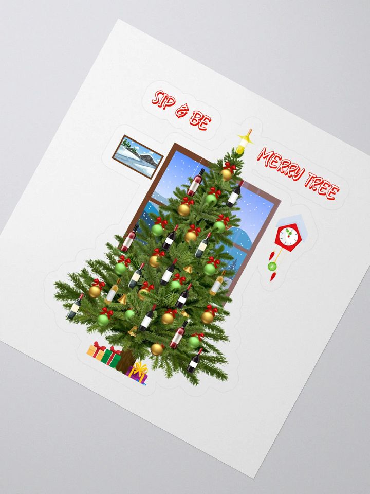Sip And Be Merry Tree - Funny Christmas Sticker product image (2)