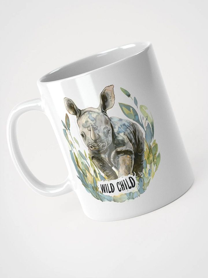 Wild Child Rhino White Glossy Mug product image (2)