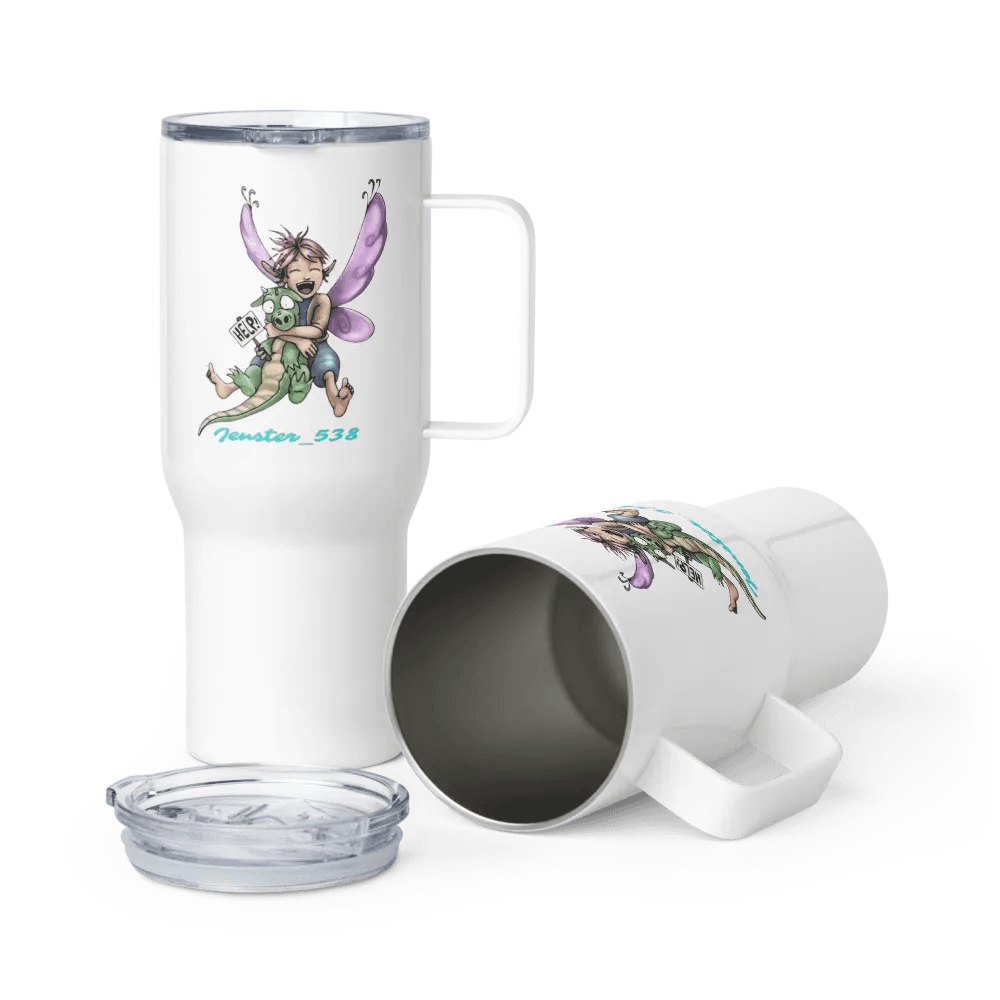 Whimsical Fairy and Dragon Hug Travel Mug product image (6)