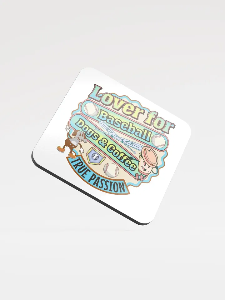 Lover For Baseball Dogs And Coffee Coaster Set product image (1)
