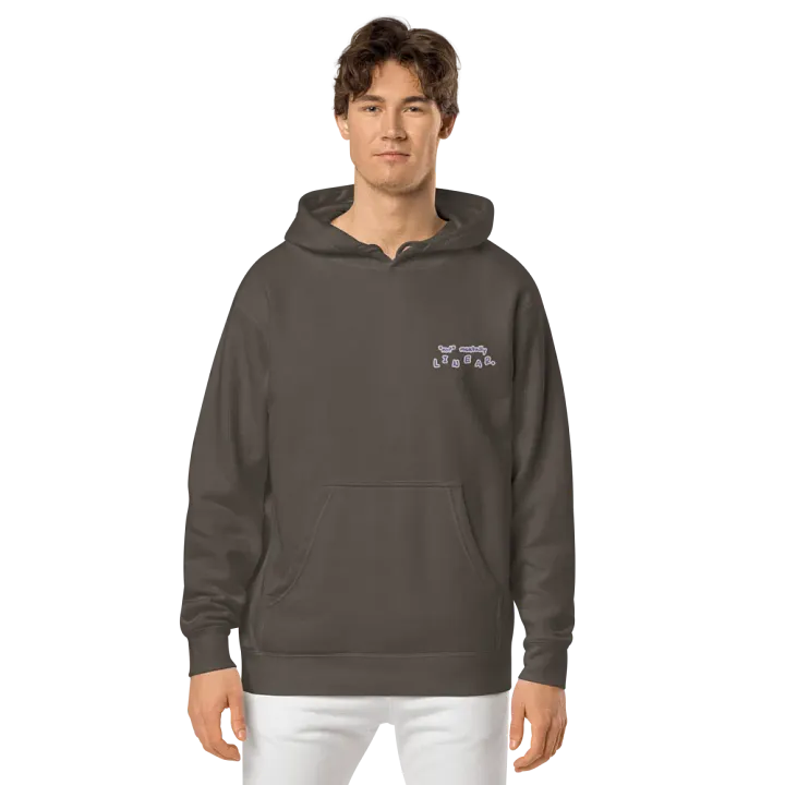 *not* mentally linear (L.C. purple bubble design) embroidered pigment hoodie product image (2)
