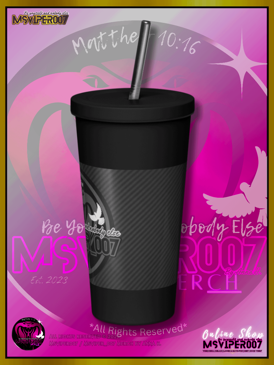 Tumbler - "MsViper_007™ Brand [gray/blk] - Support&Sport" Insulated Tumbler with a Straw By Anna H. product image (4)