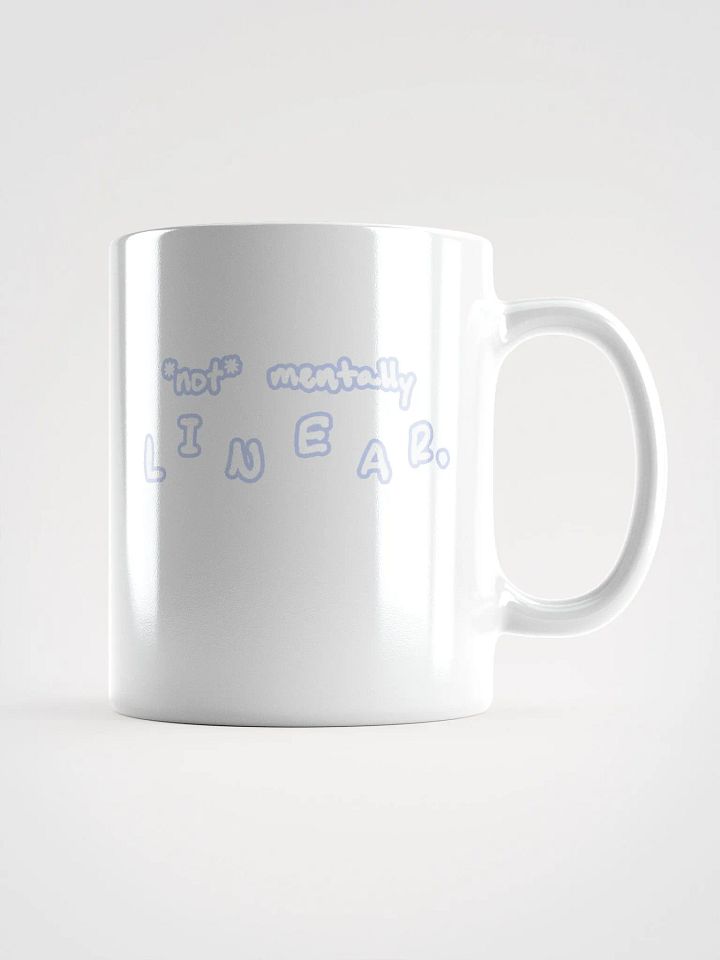 *not* mentally linear (lined design, #BDCAEF) glossy white mug product image (1)