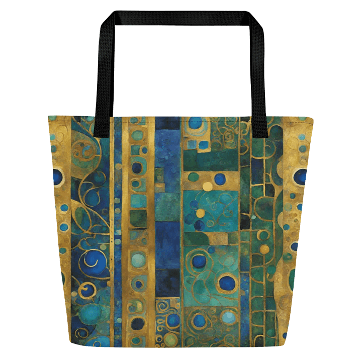 Big tote bag with pocket Klimt insired design product image (1)
