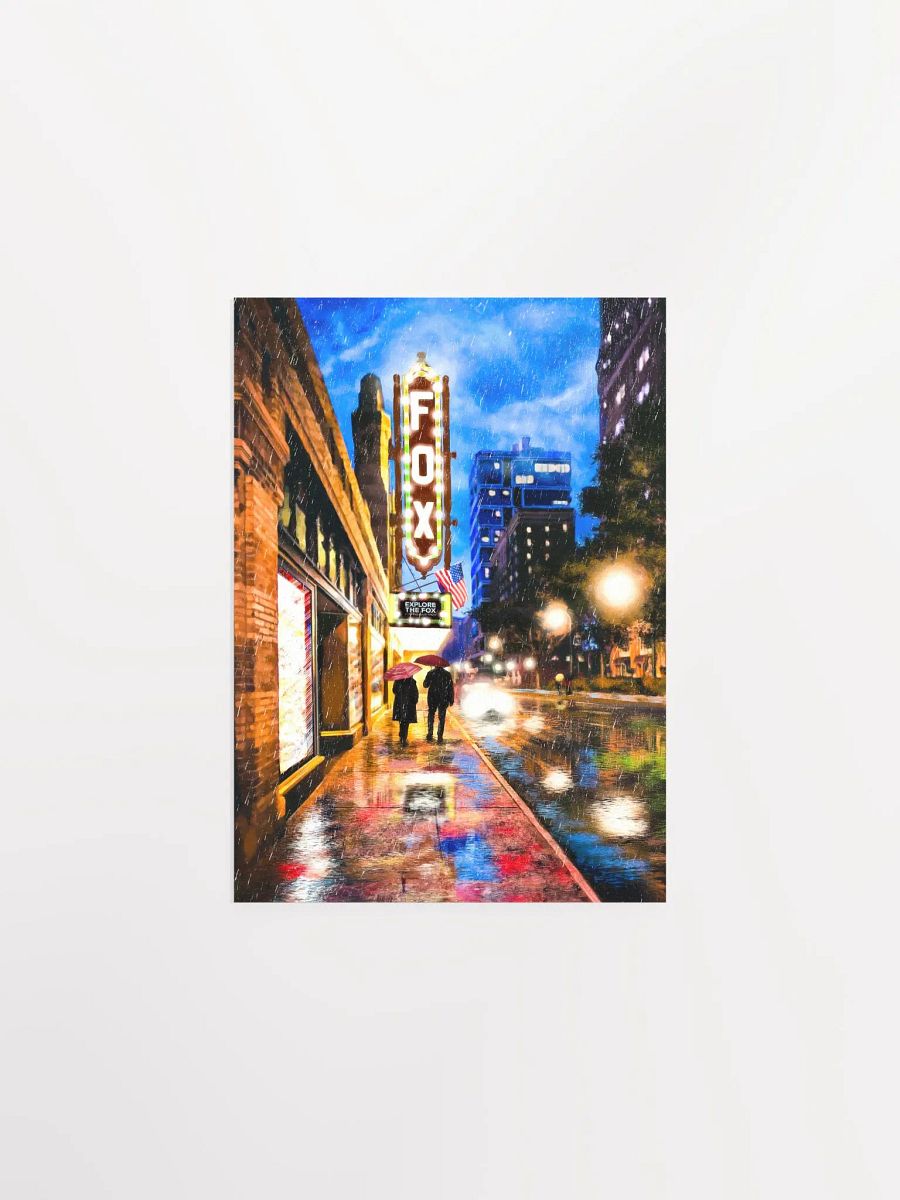 Fox Theatre At Night – Rainy Atlanta Matte Poster product image (8)