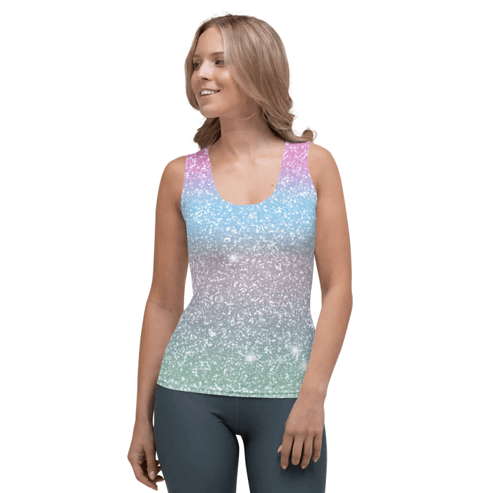 Glitter Unicorn Texture Design Tank Top (6) product image (1)