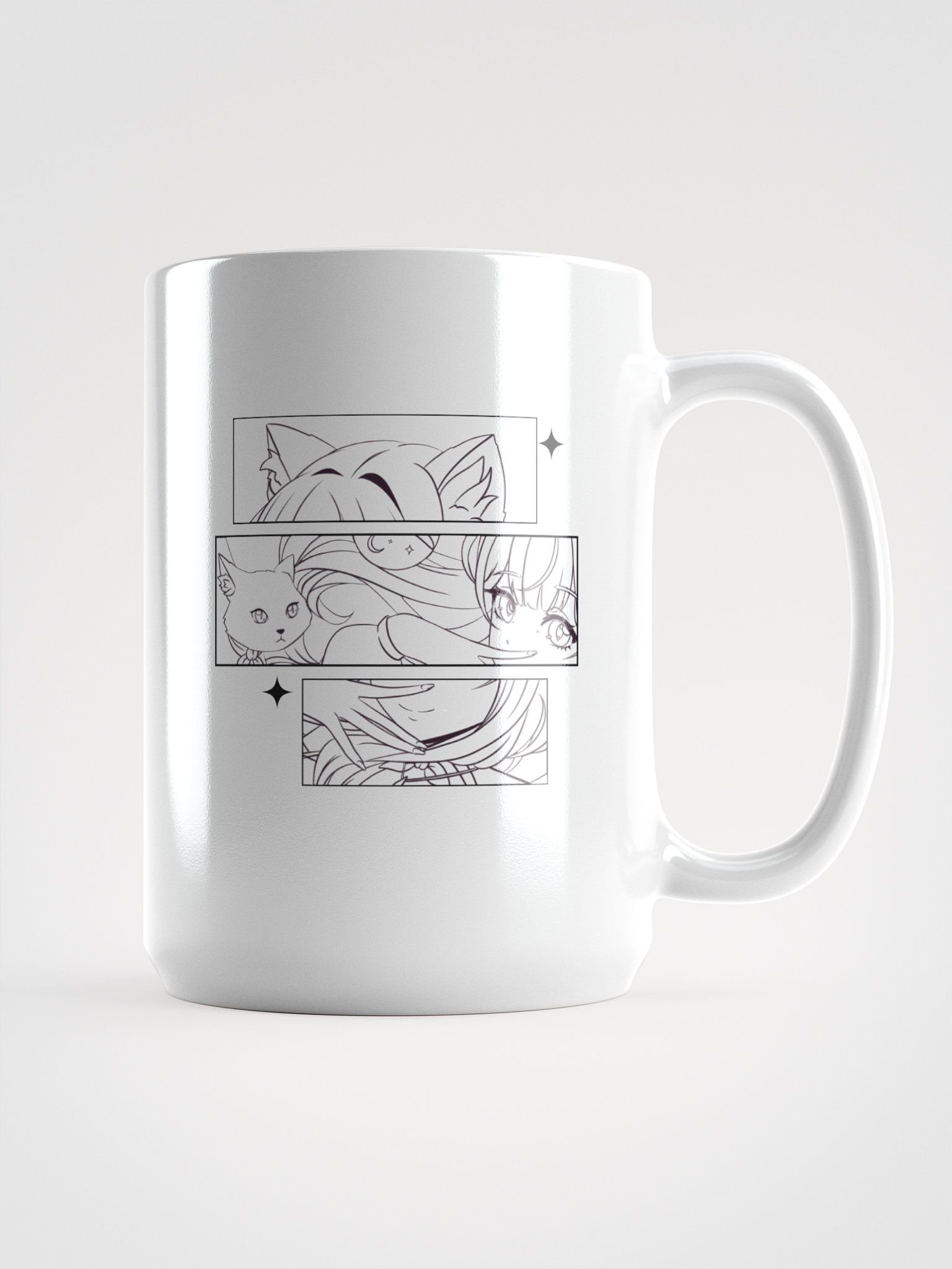 Manga Cat Ears White Glossy Mug product image (1)