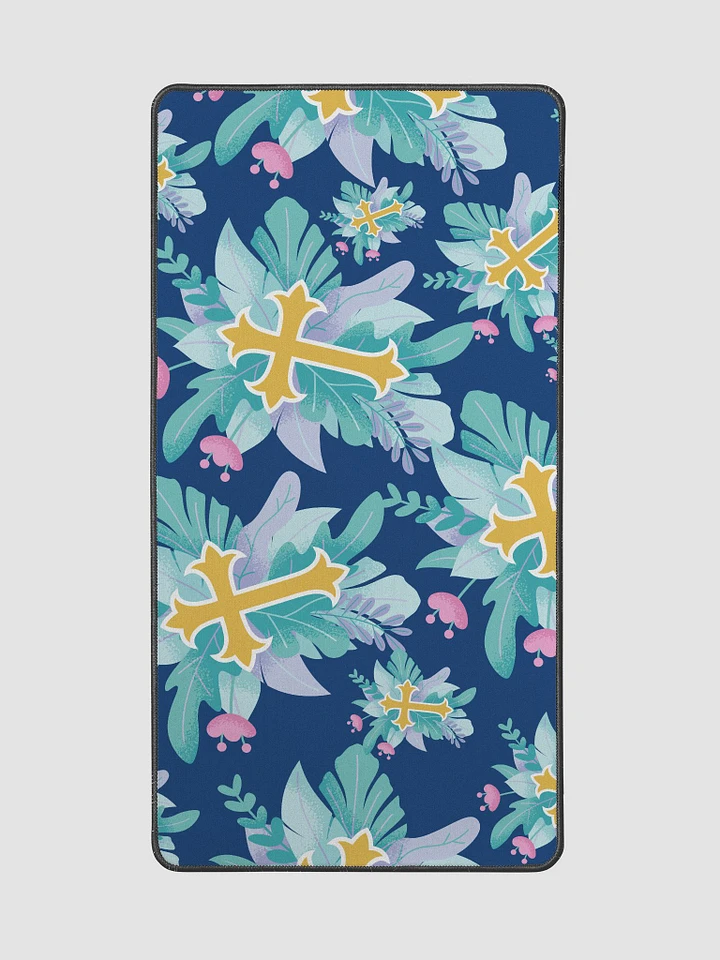 Floral Cross Patterned Desk Mat product image (2)