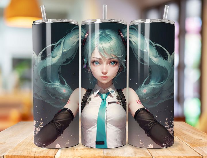 Hatsune Miku 20 oz Stainless Steel Tumbler – Vocaloid Digital Diva Design product image (1)
