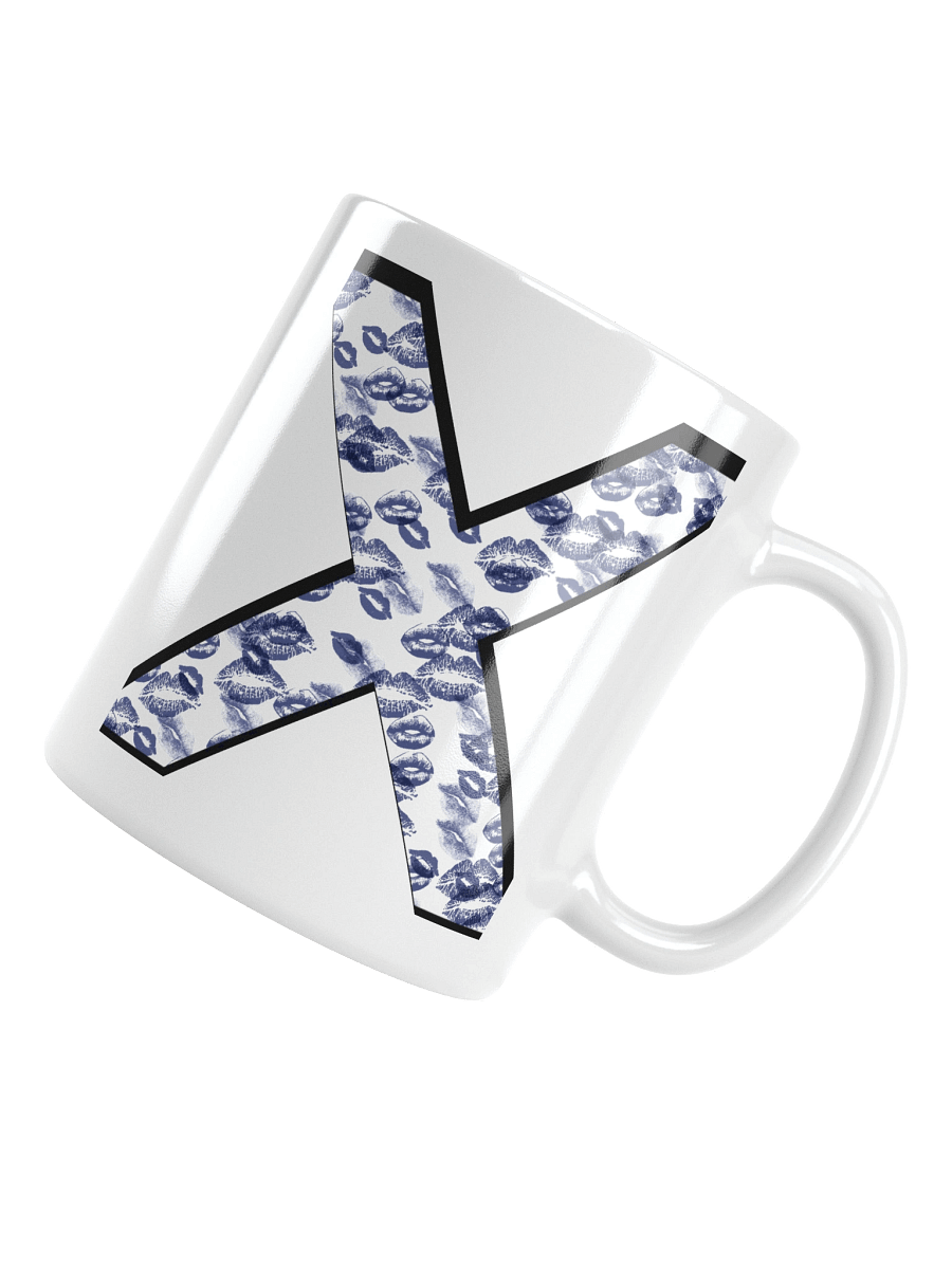 White X Dark Blue Lipstick Kisses | Glossy White Mug product image (10)