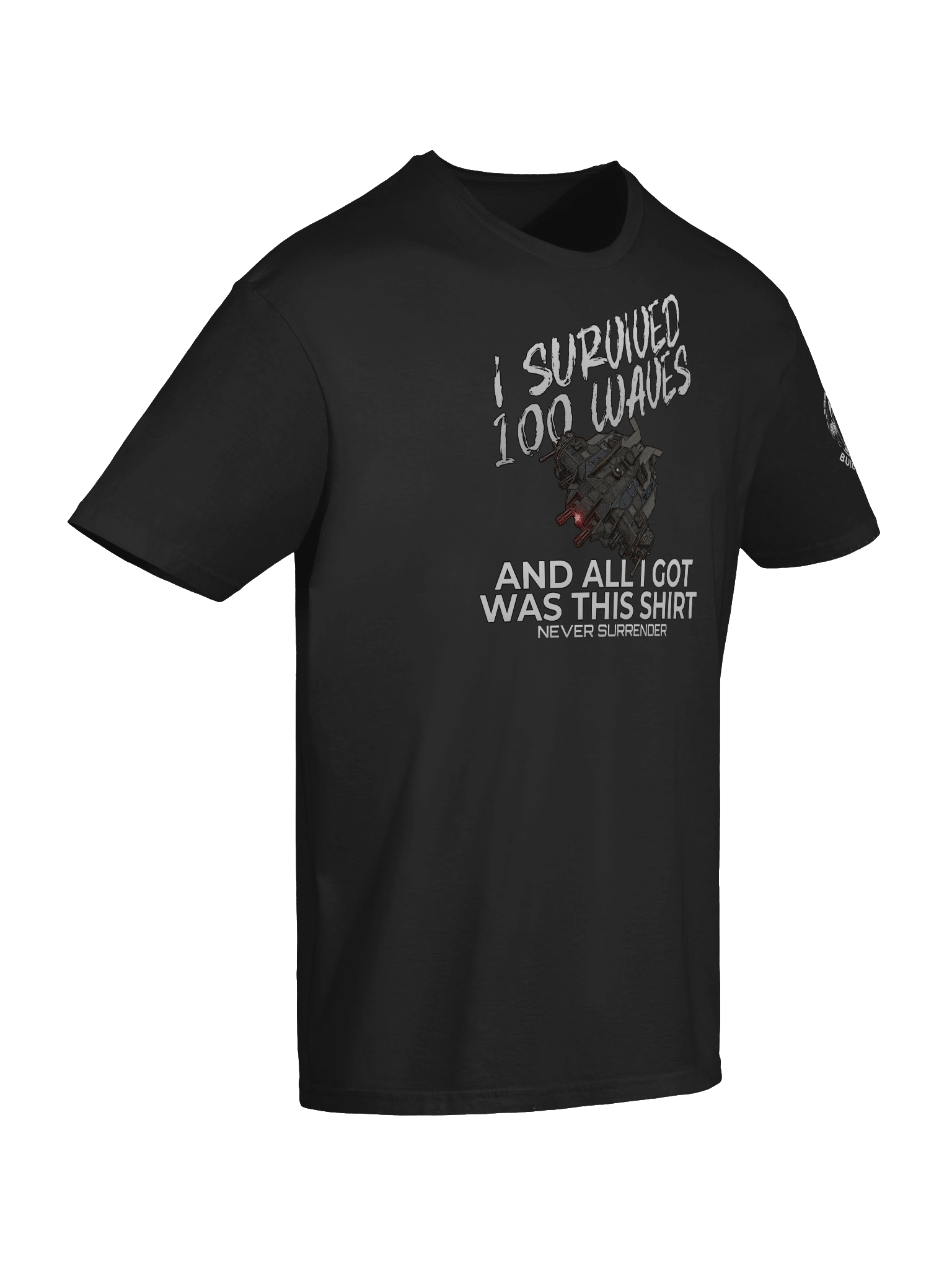 "I Survived 100 Waves" Gaming T-Shirt - Never Surrender Survival Veteran Tee product image (6)