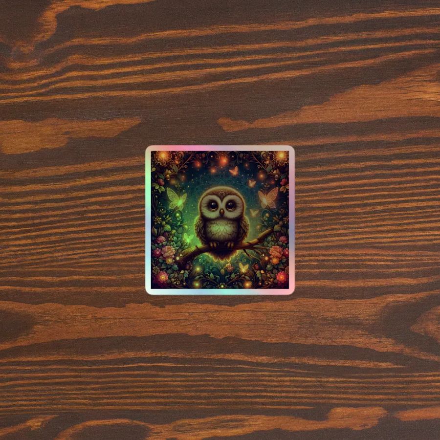 Whimsical Owl Holographic Sticker Set product image (3)