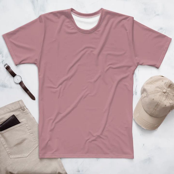 Plain Dusty Pink Soft Summer Men's Crewneck Polyester Heavyweight Premium T-Shirt by Treasure Pie product image (1)