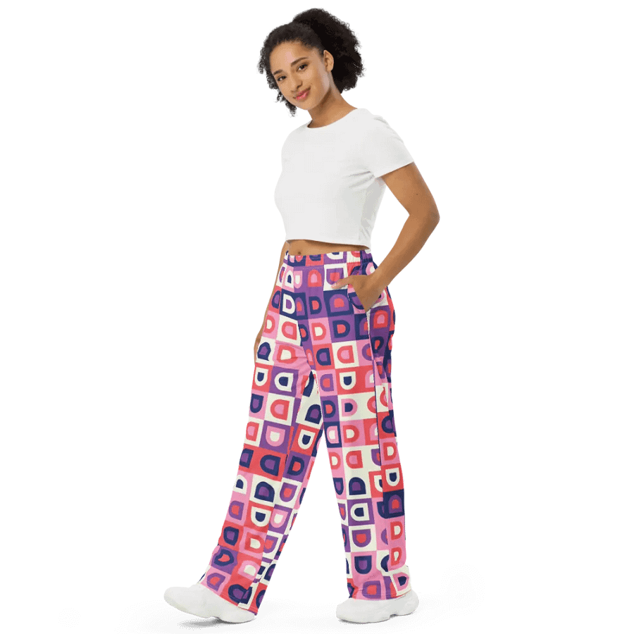 BUIII Retro Geometric: Amethyst Dawn Wide-Leg Pants product image (4)