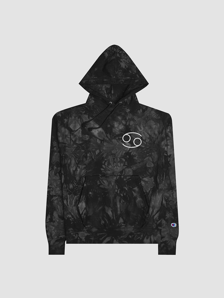 Cancer White on Black Champion Tie Dye Hoodie product image (2)