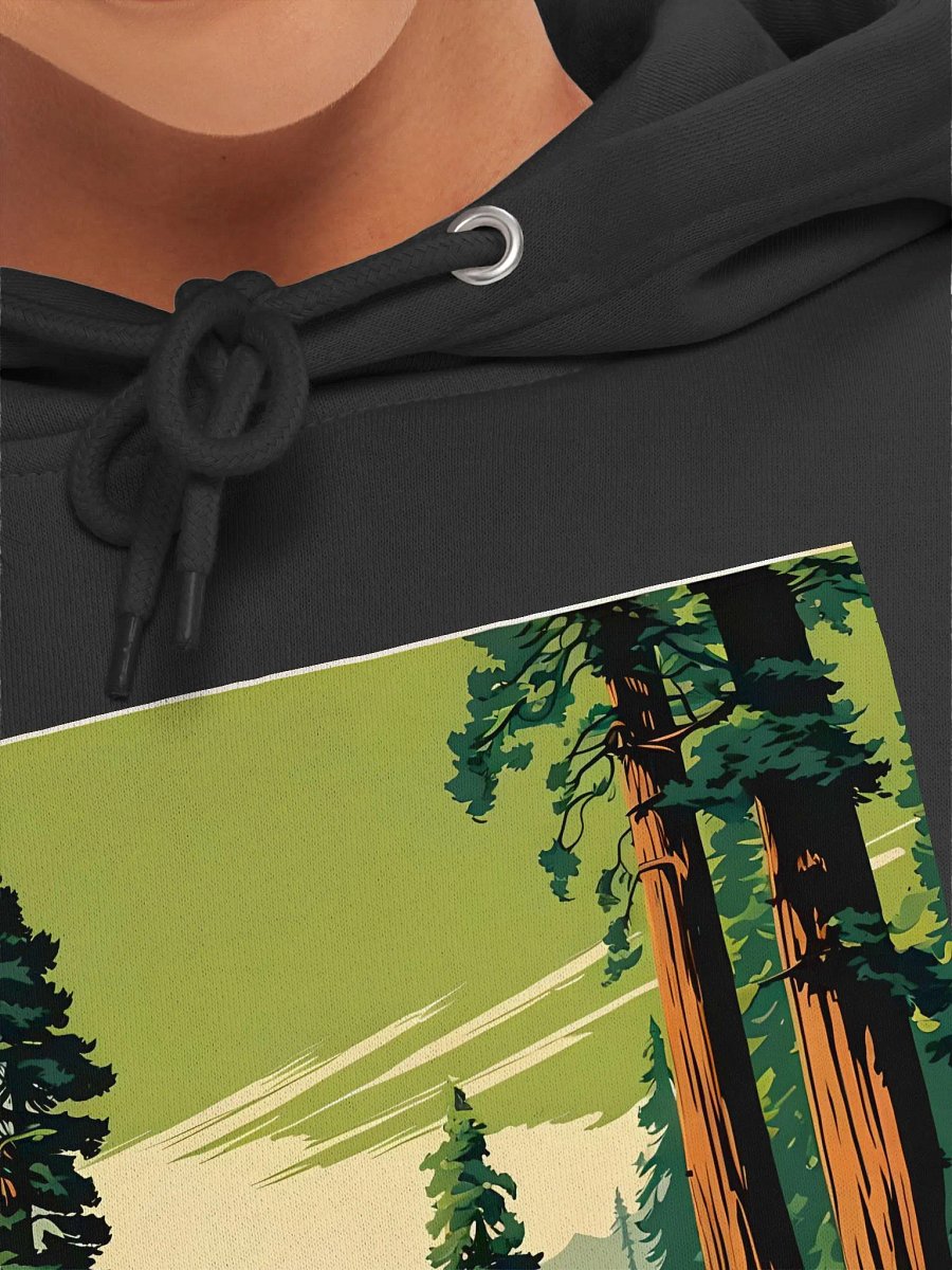 Retro Style Giant Sequoia Forest Hoodie product image (7)