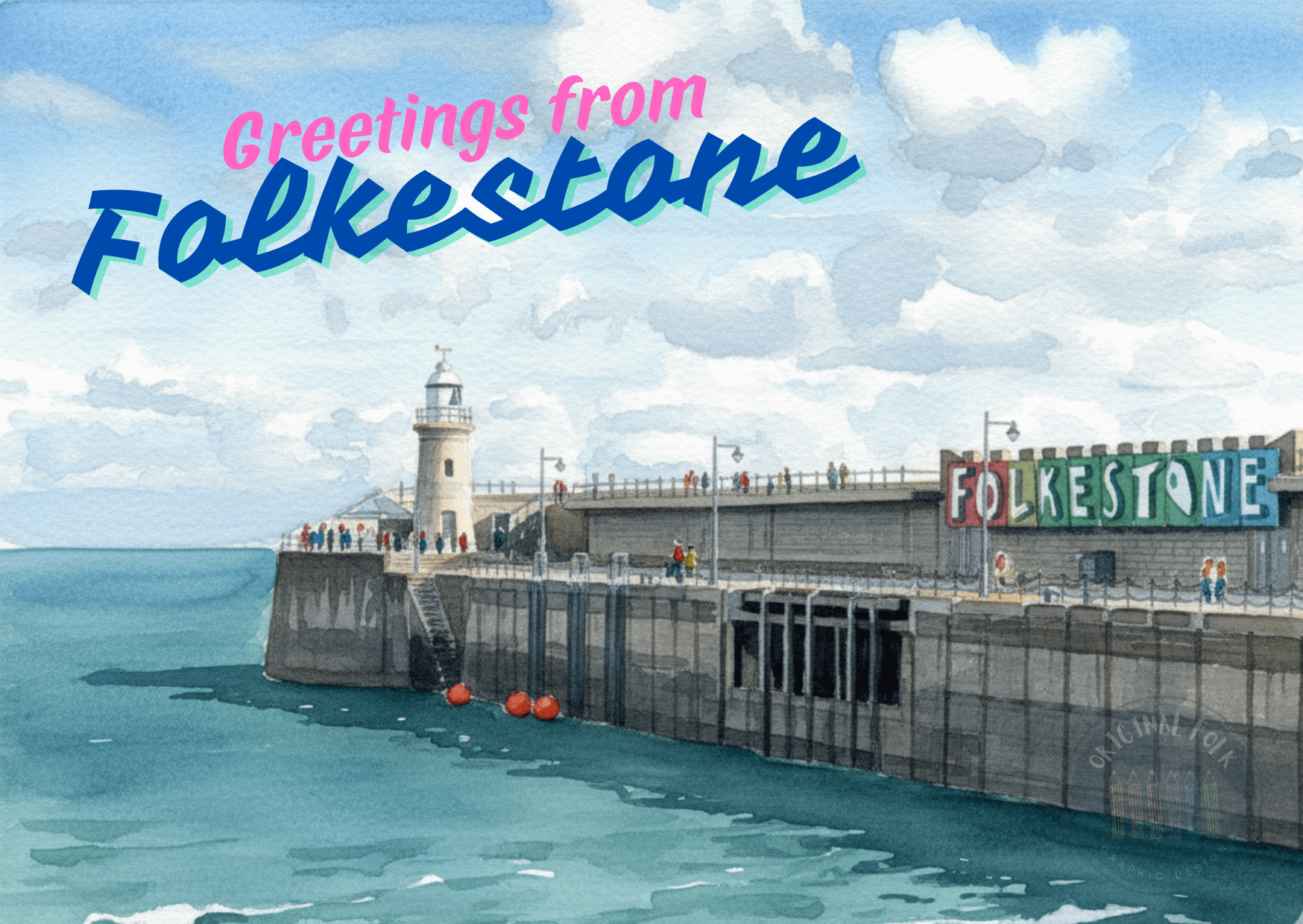 Greetings from Folkestone Postcard - Harbour product image (1)
