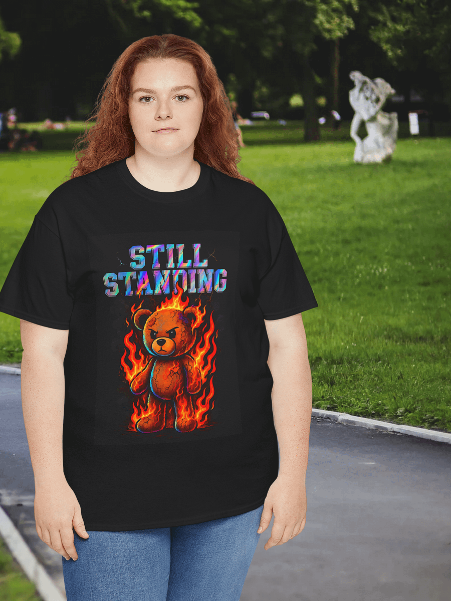 Still Standing Fire Bear PNG – Angry Teddy Clipart for Shirts & Journals – Burnt Flame Teddy Design product image (3)