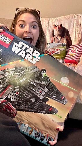 Thank you for these amazing gifts @starwars 🥹💙💫 I am so grateful 

#RebuildTheGalaxy #StarWars #LEGOStarWars #DarkFalcon #Dar...