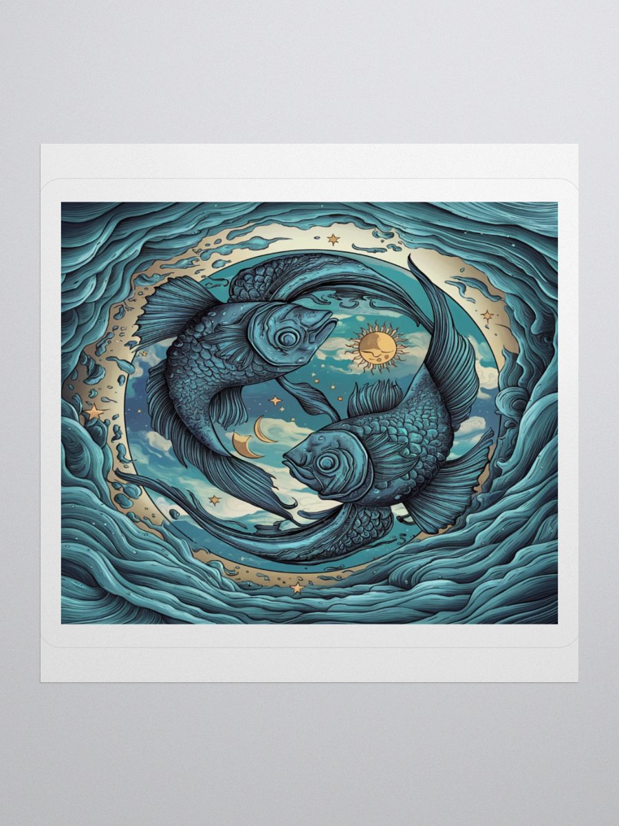 Exclusive Pisces Yin-Yang Fish Sticker - Perfect for Astrology Lovers! product image (1)