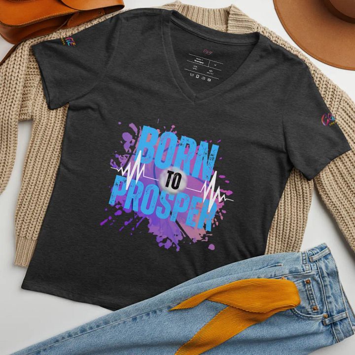 Expressive Born to Prosper Women's V-Neck Tee product image (1)