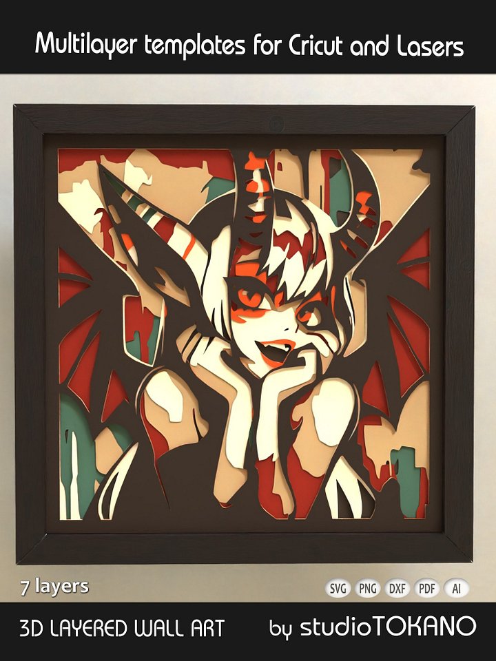 Cute Demon Multi layered Shadowbox product image (1)