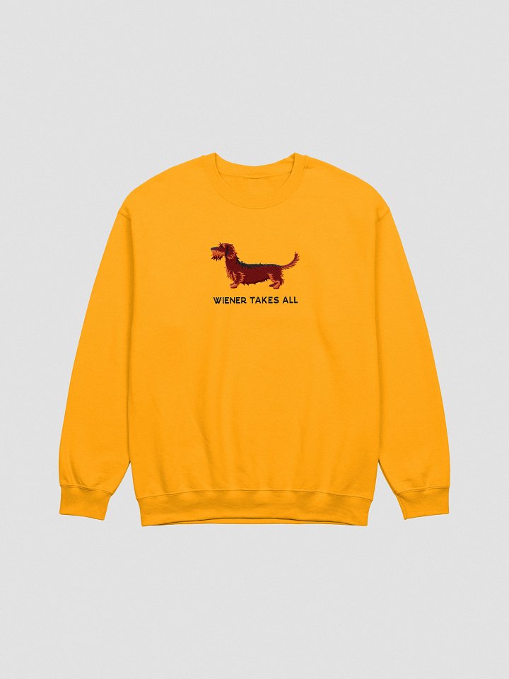 Wiener Takes All Sweatshirt (Embroidered) of a Wirehaired Dachshund(Red & Tan) product image (10)