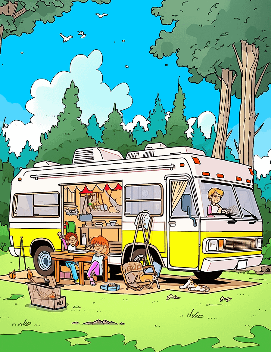 300 RV Road Trip Coloring Pages For Adults product image (4)