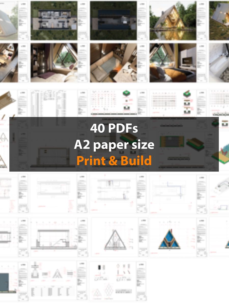 A Frame House 020 - Print & Build FULL DRAWINGS! product image (7)
