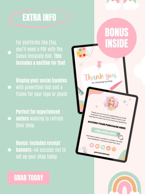 Whimsical MRR/PLR Thank You Cards product image (9)