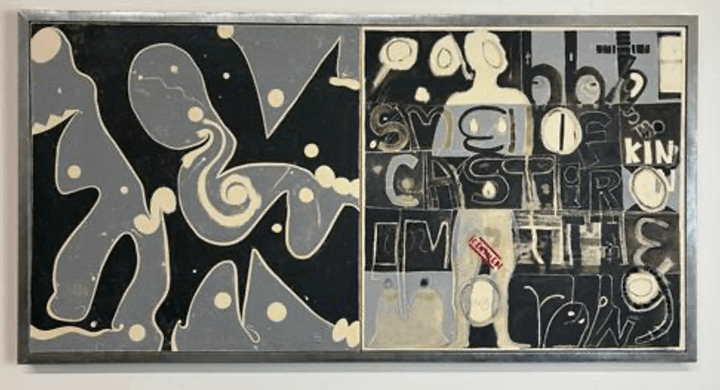 Sandbag 7 + Oh the Smell of Cast Iron Smoking in the Morning (2009) (26" x 50") Framed Original product image (1)