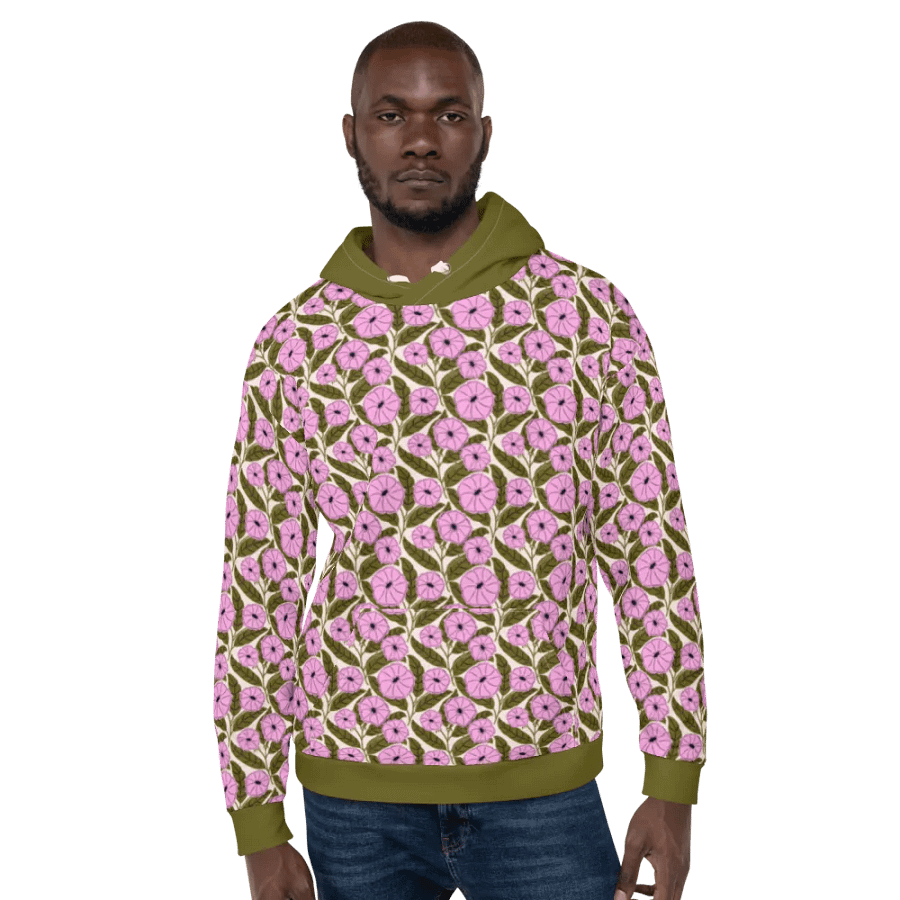 Dipladenia Dreams - Pink and Green - All Over Hoodie product image (9)