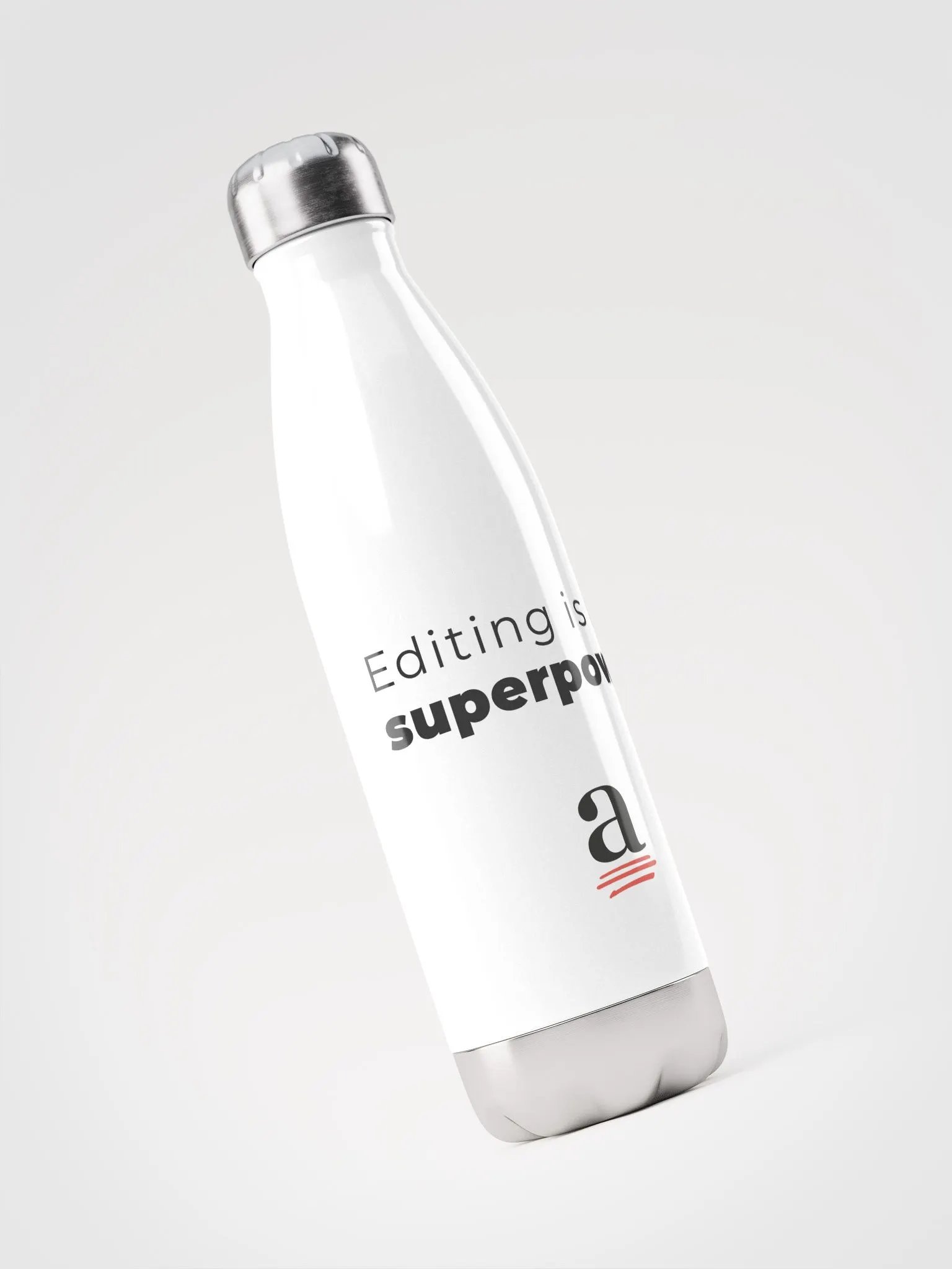 Editing is my superpower stainless steel water bottle product image (3)