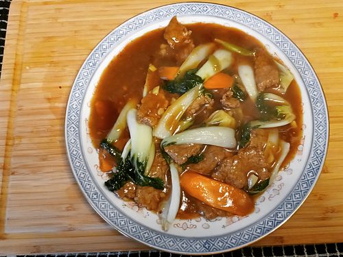 Stir fried Bok Choy with Beef.
The sauce was the absolute best!