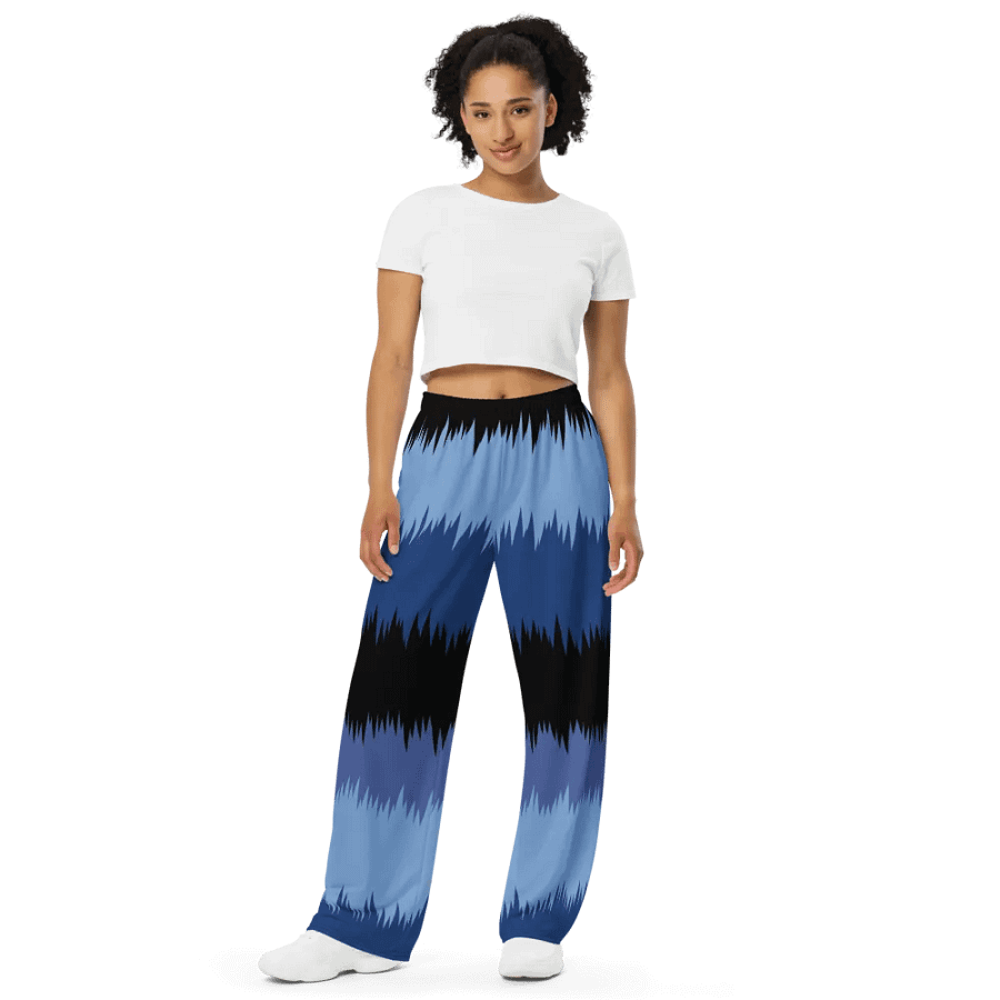 Spiky Blue Horizon Wide-Leg Pants product image (9)