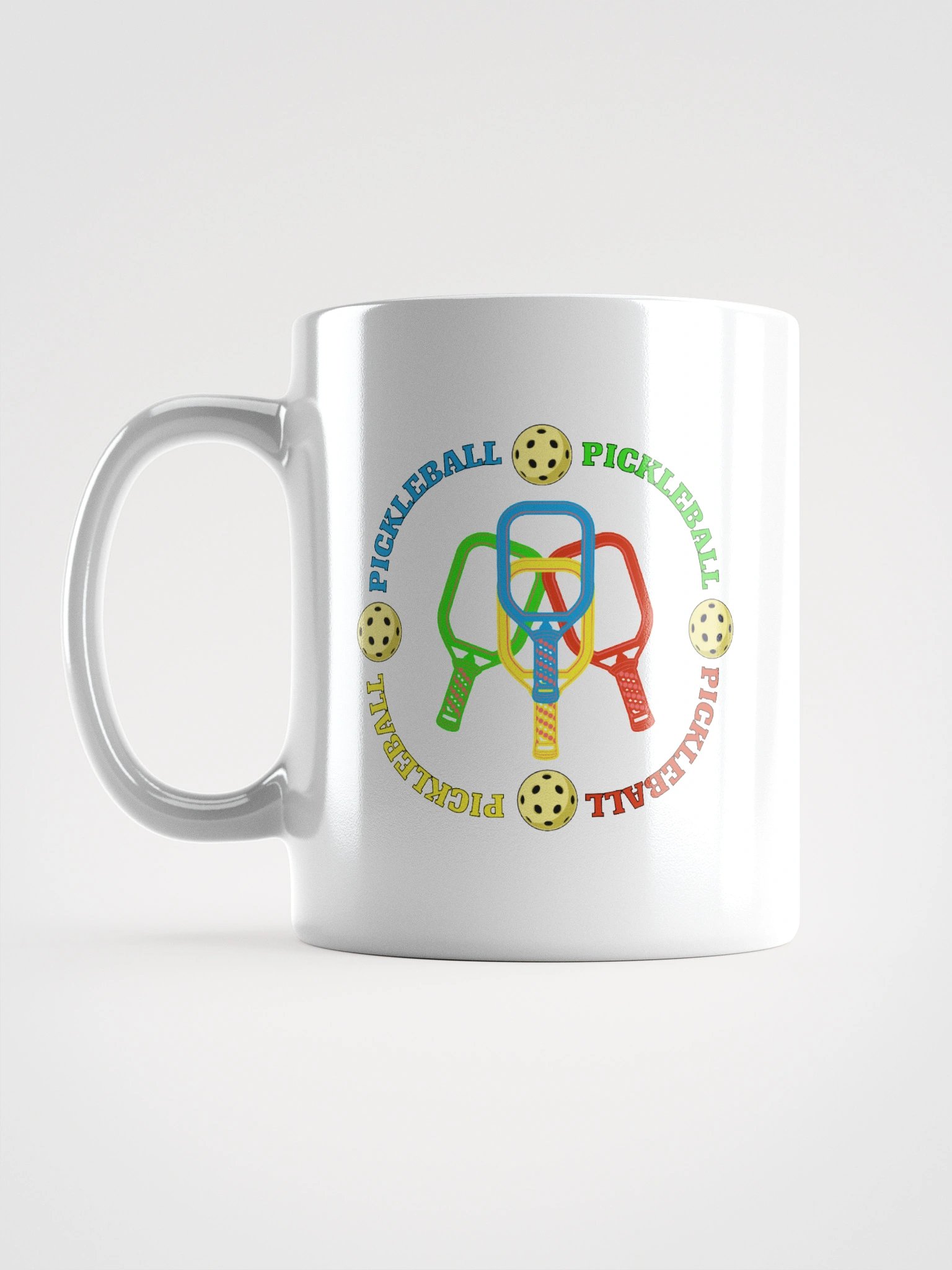 Pickleball Four Circle Colors Vibrant Paddles Mug product image (1)