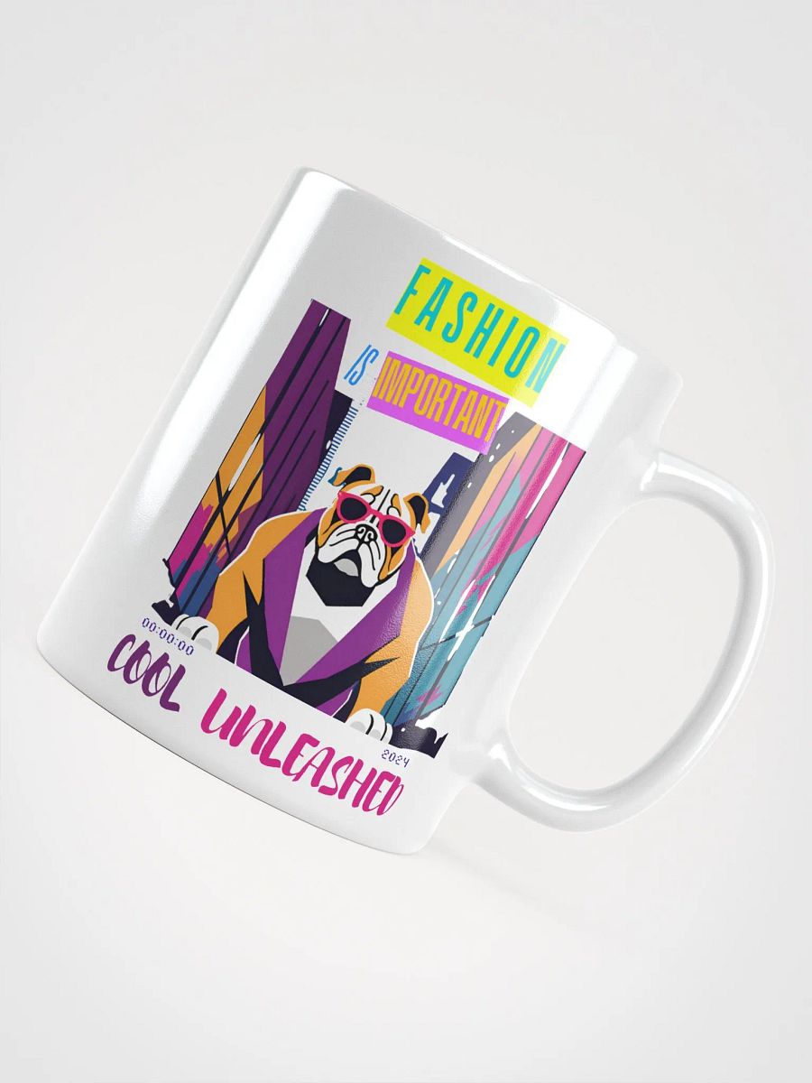 Fashion Bulldog White Glossy Mug product image (3)