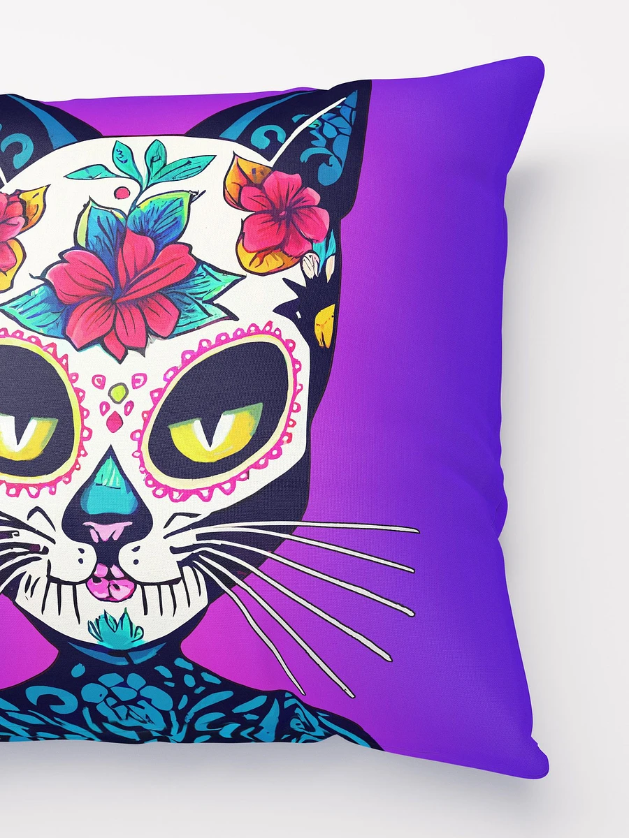 Cat Sugar Skull - Day of The Dead Throw Pillow product image (3)