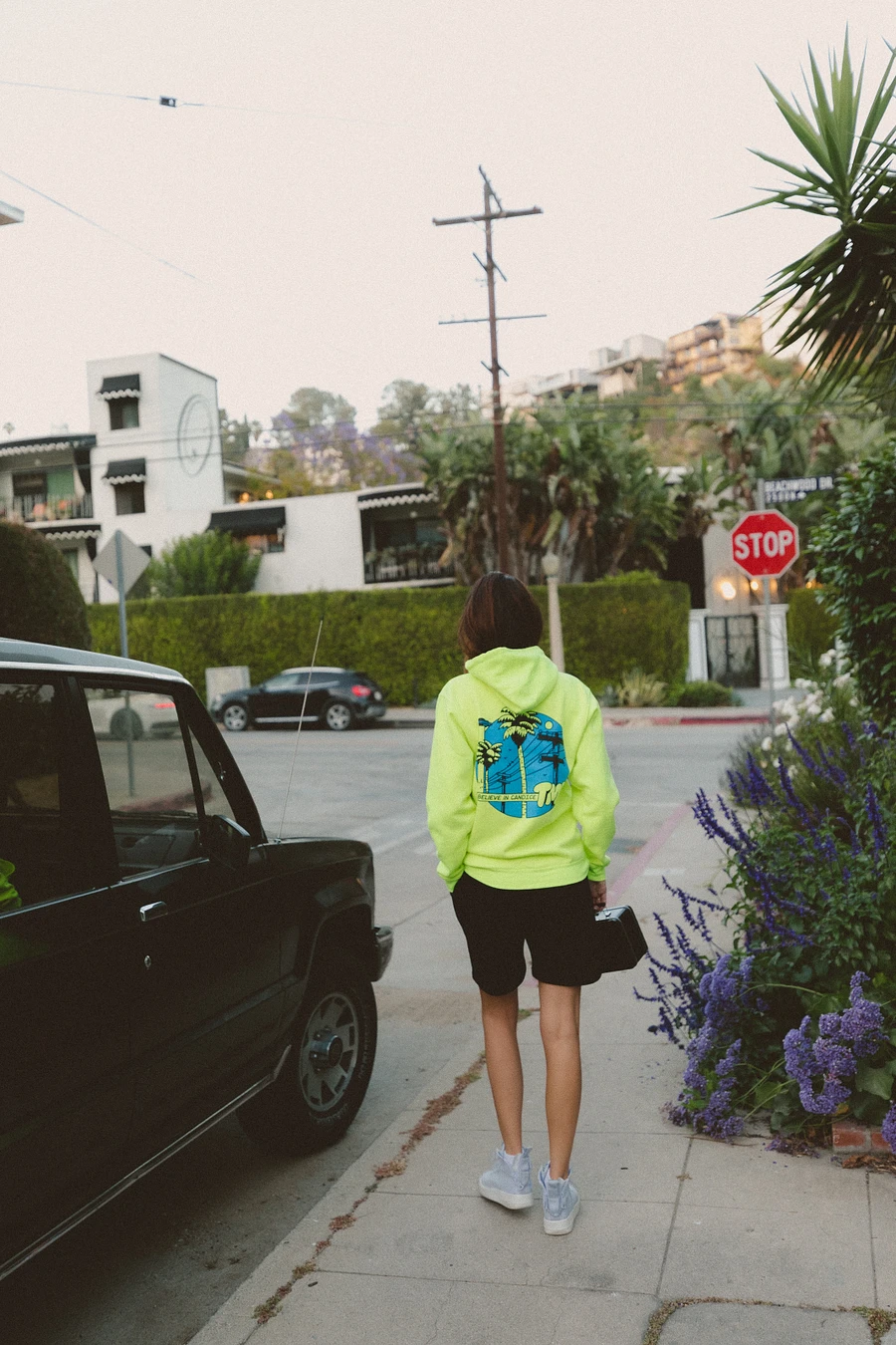 Palm Trees Neon Green Hoodie product image (6)