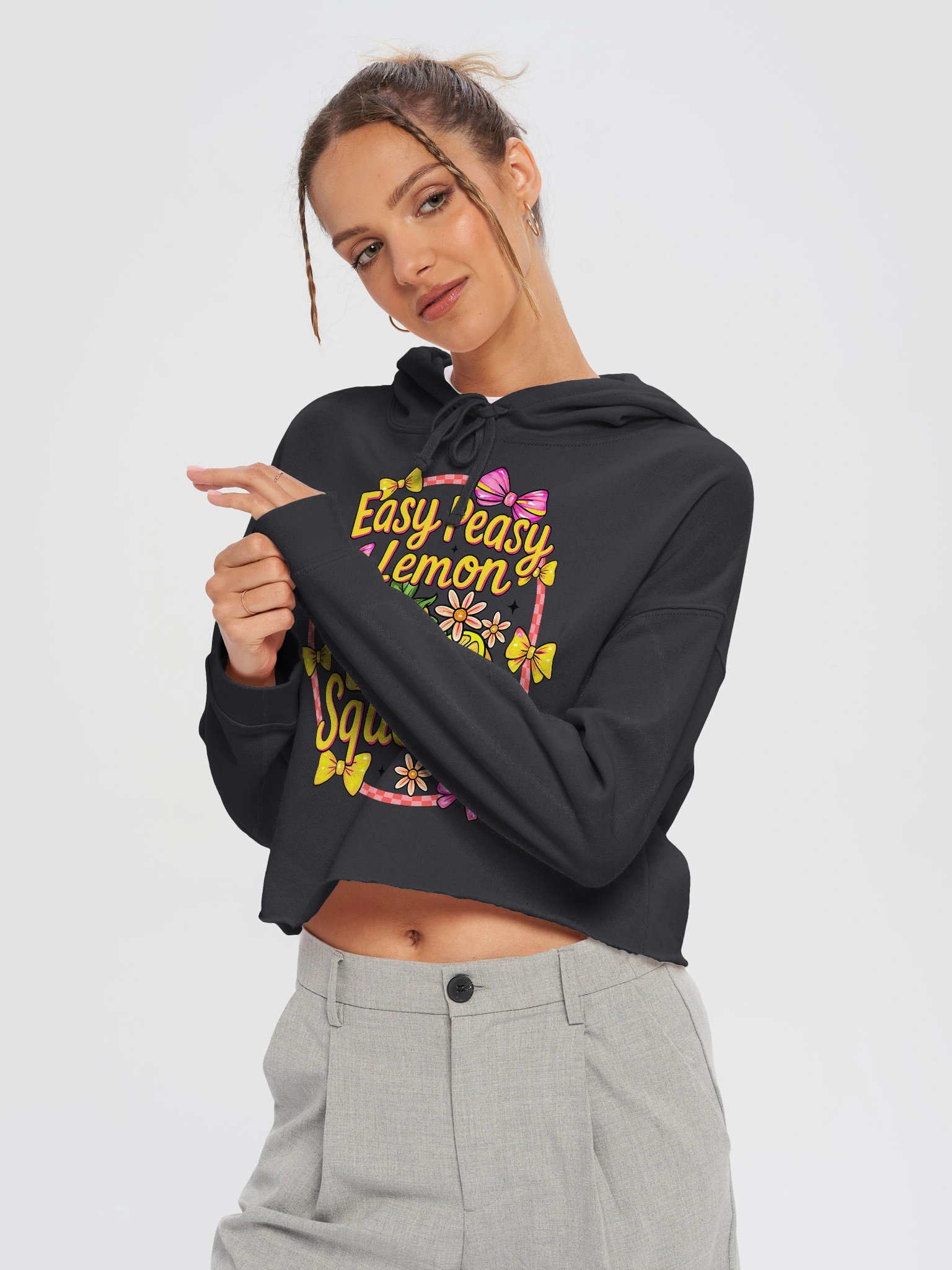 'Easy Peasy Lemon Squeezy' Cropped Hoodie product image (16)