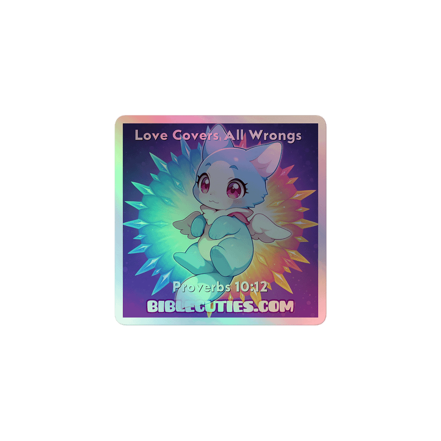 Bible Cuties Miriam - Love Covers All Wrongs Holographic Sticker product image (1)