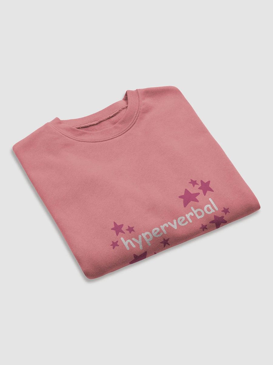 hyperverbal (comic sans with pink stars) printed women's fleece crop sweatshirt product image (7)