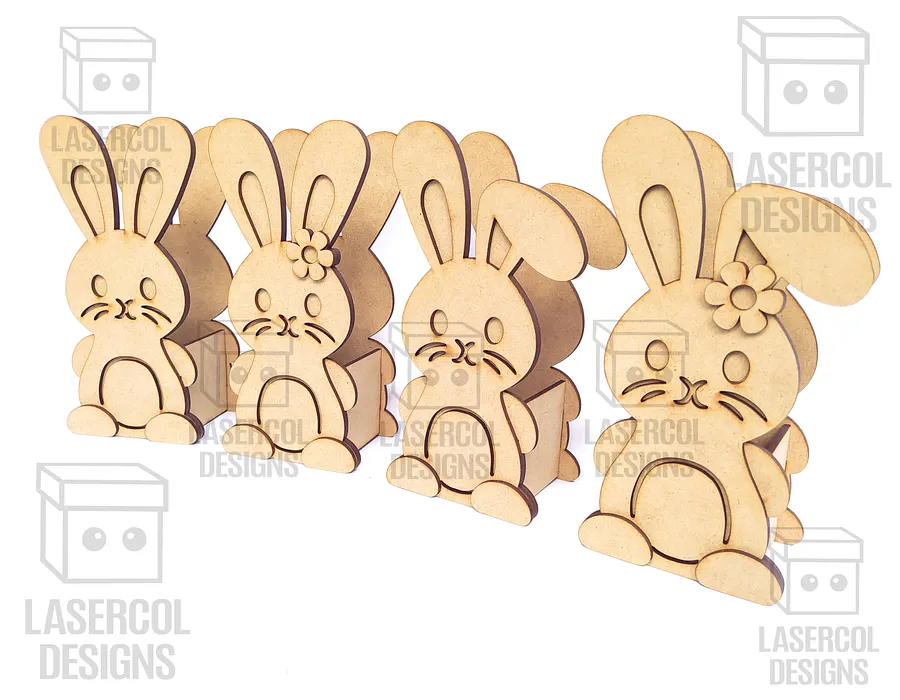 Easter Bunny Basket Set 4 (4 Styles, 2 Sizes) - Laser Cut Files product image (5)