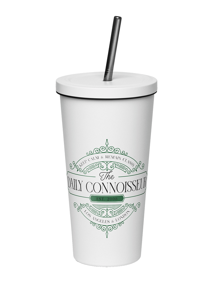 TDC White Tumbler with Straw product image (1)
