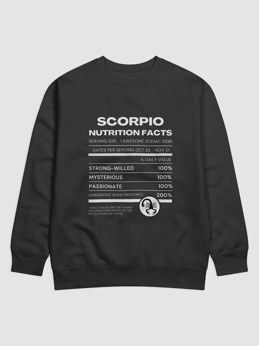 Scorpio Nutrition Facts Sweatshirt product image (2)