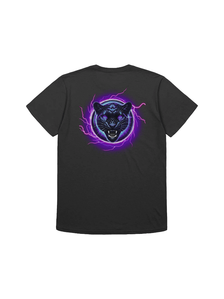 Electronic Neon purple Black jaguar Badge (Unisex Black T-Shirt) product image (2)
