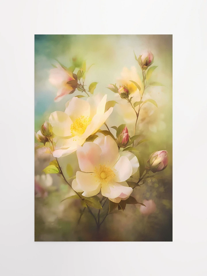 Ethereal Vintage Roses Poster: Soft Pastel Floral Wall Art for Romantic Decor Matte Poster product image (2)