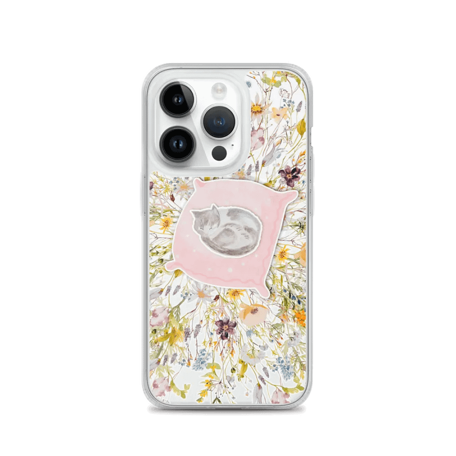 Sleeping Cat Floral iPhone Clear Case product image (286)