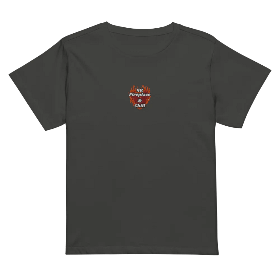 Flaming Heart - 4K Fireplace & Chill | Embroidered High Waisted Tee product image (1)