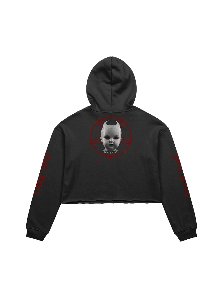 EVIL DOLL FLEECE CROP HOODIE product image (2)